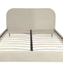 DIVA SALON Lits Good Is Beautiful Lit Avec Sommier 2 Places En Velours Beige Sable