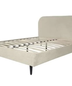 DIVA SALON Lits Good Is Beautiful Lit Avec Sommier 2 Places En Velours Beige Sable -Sommiers Soldes lit avec sommier 2 places en velours beige sable 4