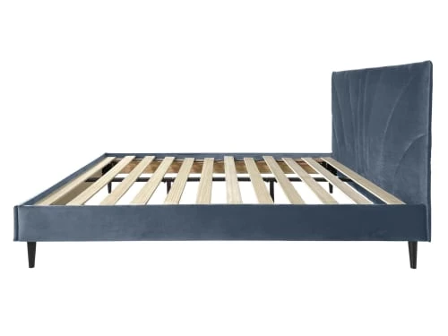 DIVA SALON Lits Good Is Beautiful Lit Avec Sommier 2 Places En Velours Bleu Gris 7 DIVA SALON Lits Good Is Beautiful Lit Avec Sommier 2 Places En Velours Bleu Gris – Image 5