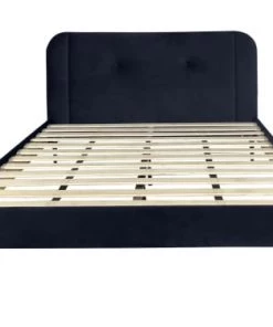 DIVA SALON Lits Good Is Beautiful Lit Avec Sommier 2 Places En Velours Bleu Nuit