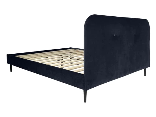 DIVA SALON Lits Good Is Beautiful Lit Avec Sommier 2 Places En Velours Bleu Nuit 5 DIVA SALON Lits Good Is Beautiful Lit Avec Sommier 2 Places En Velours Bleu Nuit – Image 3