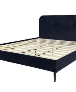 DIVA SALON Lits Good Is Beautiful Lit Avec Sommier 2 Places En Velours Bleu Nuit -Sommiers Soldes lit avec sommier 2 places en velours bleu nuit 20