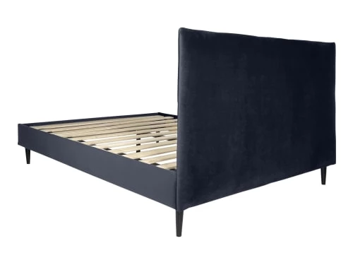 DIVA SALON Lits Lit Avec Sommier 2 Places En Velours Bleu Nuit 6 DIVA SALON Lits Lit Avec Sommier 2 Places En Velours Bleu Nuit – Image 4