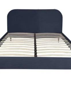 DIVA SALON Lits Good Is Beautiful Lit Avec Sommier 2 Places En Velours Bleu Nuit