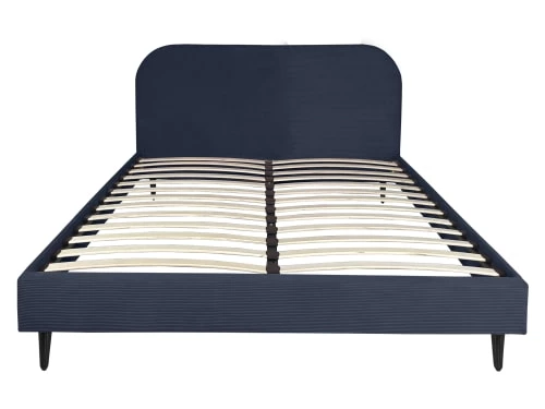 DIVA SALON Lits Good Is Beautiful Lit Avec Sommier 2 Places En Velours Bleu Nuit 3 DIVA SALON Lits Good Is Beautiful Lit Avec Sommier 2 Places En Velours Bleu Nuit