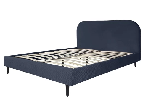 DIVA SALON Lits Good Is Beautiful Lit Avec Sommier 2 Places En Velours Bleu Nuit 5 DIVA SALON Lits Good Is Beautiful Lit Avec Sommier 2 Places En Velours Bleu Nuit – Image 3