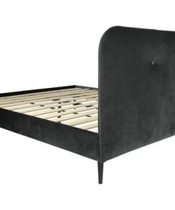 DIVA SALON Lits Good Is Beautiful Lit Avec Sommier 2 Places En Velours Gris Foncé -Sommiers Soldes lit avec sommier 2 places en velours gris fonce 3