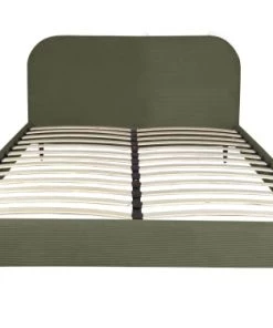 DIVA SALON Lits Good Is Beautiful Lit Avec Sommier 2 Places En Velours Kaki