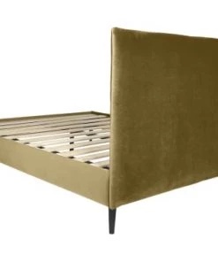 DIVA SALON Lits Good Is Beautiful Lit Avec Sommier 2 Places En Velours Ocre -Sommiers Soldes lit avec sommier 2 places en velours ocre 3