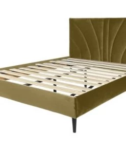 DIVA SALON Lits Good Is Beautiful Lit Avec Sommier 2 Places En Velours Ocre -Sommiers Soldes lit avec sommier 2 places en velours ocre 9