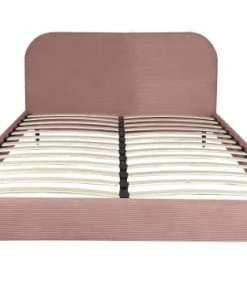 DIVA SALON Lits Good Is Beautiful Lit Avec Sommier 2 Places En Velours Rose Blush