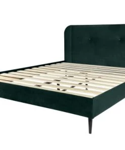 DIVA SALON Lits Good Is Beautiful Lit Avec Sommier 2 Places En Velours Vert Bouteille -Sommiers Soldes lit avec sommier 2 places en velours vert bouteille 10