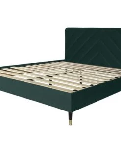 DIVA SALON Lits Good Is Beautiful Lit Avec Sommier 2 Places En Velours Vert Bouteille 10 DIVA SALON Lits Good Is Beautiful Lit Avec Sommier 2 Places En Velours Vert Bouteille -Sommiers Soldes lit avec sommier 2 places en velours vert bouteille 2