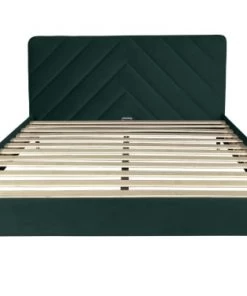 DIVA SALON Lits Good Is Beautiful Lit Avec Sommier 2 Places En Velours Vert Bouteille