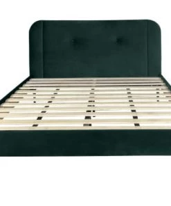 DIVA SALON Lits Good Is Beautiful Lit Avec Sommier 2 Places En Velours Vert Bouteille