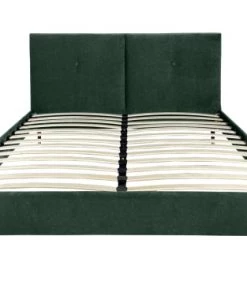 DIVA SALON Lits Good Is Beautiful Lit Avec Sommier 2 Places En Velours Vert Forêt