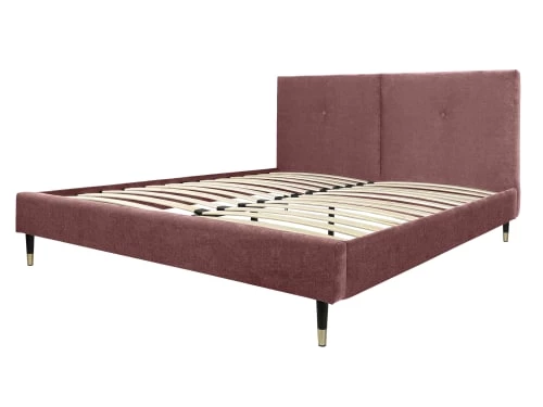 DIVA SALON Lits Good Is Beautiful Lit Avec Sommier 2 Places En Velours Vieux Rose 5 DIVA SALON Lits Good Is Beautiful Lit Avec Sommier 2 Places En Velours Vieux Rose – Image 3