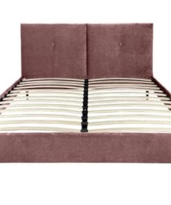 DIVA SALON Lits Good Is Beautiful Lit Avec Sommier 2 Places En Velours Vieux Rose