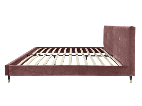 DIVA SALON Lits Good Is Beautiful Lit Avec Sommier 2 Places En Velours Vieux Rose 6 DIVA SALON Lits Good Is Beautiful Lit Avec Sommier 2 Places En Velours Vieux Rose – Image 4