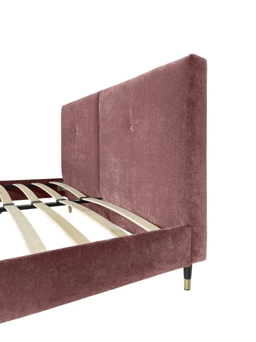 DIVA SALON Lits Good Is Beautiful Lit Avec Sommier 2 Places En Velours Vieux Rose 8 DIVA SALON Lits Good Is Beautiful Lit Avec Sommier 2 Places En Velours Vieux Rose – Image 6