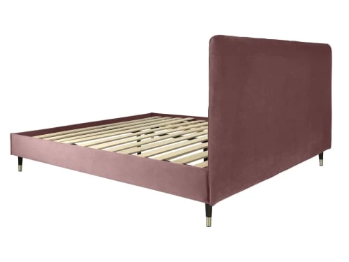 DIVA SALON Lits Good Is Beautiful Lit Avec Sommier 2 Places En Velours Vieux Rose 5 DIVA SALON Lits Good Is Beautiful Lit Avec Sommier 2 Places En Velours Vieux Rose – Image 3