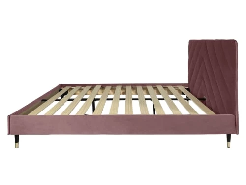 DIVA SALON Lits Good Is Beautiful Lit Avec Sommier 2 Places En Velours Vieux Rose 6 DIVA SALON Lits Good Is Beautiful Lit Avec Sommier 2 Places En Velours Vieux Rose – Image 4