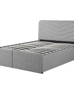 Usinestreet Lits Lit Avec Sommier à Lattes Et 2 Tiroirs En Tissu Gris - 140X190 -Sommiers Soldes lit avec sommier a lattes et 2 tiroirs en tissu gris 140x190 4