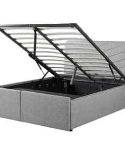 Usinestreet Lits Lit Avec Sommier à Lattes Et 2 Tiroirs En Tissu Gris - 140X190 -Sommiers Soldes lit avec sommier a lattes et 2 tiroirs en tissu gris 140x190 6