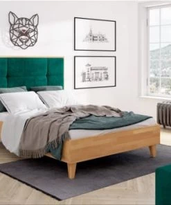 Skandica Lits Lit Avec Tête De Lit Sommier Hêtre Massif Vert 180x200cm -Sommiers Soldes lit avec tete de lit sommier hetre massif vert 180x200cm 1