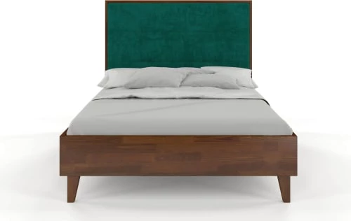 Skandica Lits Lit Avec Tête De Lit Sommier Noyer Massif Vert 160x200cm 4 Skandica Lits Lit Avec Tête De Lit Sommier Noyer Massif Vert 160x200cm – Image 2