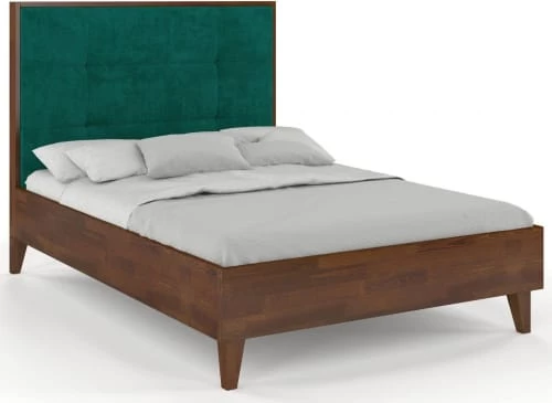 Skandica Lits Lit Avec Tête De Lit Sommier Noyer Massif Vert 160x200cm 3 Skandica Lits Lit Avec Tête De Lit Sommier Noyer Massif Vert 160x200cm