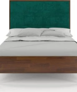 Skandica Lits Lit Avec Tête De Lit Sommier Noyer Massif Vert 200x200cm -Sommiers Soldes lit avec tete de lit sommier noyer massif vert 200x200cm 1