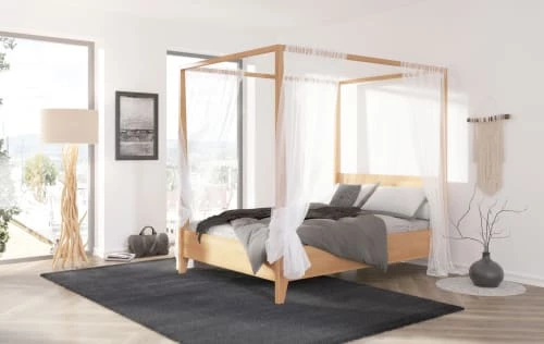 Skandica Lits Lit Baldaquin Tête De Lit Et Sommier Hêtre Massif 160x200cm 4 Skandica Lits Lit Baldaquin Tête De Lit Et Sommier Hêtre Massif 160x200cm – Image 2