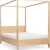 Skandica Lits Lit Baldaquin Tête De Lit Et Sommier Hêtre Massif 200x200cm -Sommiers Soldes lit baldaquin tete de lit et sommier hetre massif 200x200cm