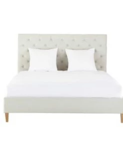 Maisons Du Monde Lits Lit Capitonné En Lin Avec Sommiers à Lattes Taupe 160x200 -Sommiers Soldes lit capitonne en lin avec sommiers a lattes 160x200 chesterfield 1000 0 39 141202 1