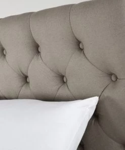Maisons Du Monde Lits Lit Capitonné En Lin Avec Sommiers à Lattes Taupe 140x190 -Sommiers Soldes lit capitonne en lin avec sommiers a lattes taupe 140x190 1000 11 34 199540 3