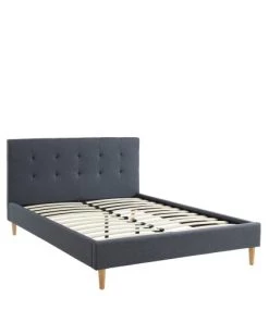 Drawer Lits Lit Capitonné En Tissu 140x190 Cm Gris Foncé -Sommiers Soldes lit capitonne en tissu 140x190 cm gris fonce 2