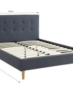 Drawer Lits Lit Capitonné En Tissu 140x190 Cm Gris Foncé -Sommiers Soldes lit capitonne en tissu 140x190 cm gris fonce 4