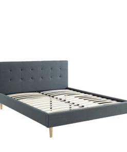 Drawer Lits Lit Capitonné En Tissu 160x200 Cm Gris Foncé -Sommiers Soldes lit capitonne en tissu 160x200 cm gris fonce 2