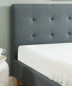 Drawer Lits Lit Capitonné En Tissu 160x200 Cm Gris Foncé -Sommiers Soldes lit capitonne en tissu 160x200 cm gris fonce 3