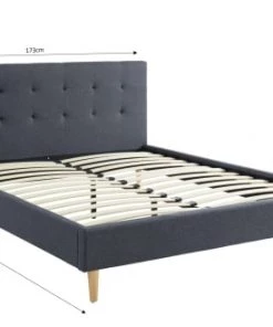 Drawer Lits Lit Capitonné En Tissu 160x200 Cm Gris Foncé -Sommiers Soldes lit capitonne en tissu 160x200 cm gris fonce 4