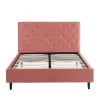 Baita Lits Lit Capitonné En Velours 140x190 Cm Rose -Sommiers Soldes lit capitonne en velours 140x190 cm rose 1