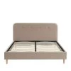 Drawer Lits Lit Capitonné En Velours 140x190cm Beige