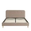 Drawer Lits Lit Capitonné En Velours 160x200cm Beige -Sommiers Soldes lit capitonne en velours 160x200cm beige