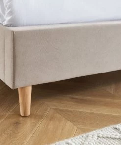 Drawer Lits Lit Capitonné En Velours 160x200cm Beige -Sommiers Soldes lit capitonne en velours 160x200cm beige 4