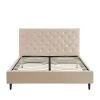 Drawer Lits Lit Capitonné En Velours 160x200cm Beige -Sommiers Soldes lit capitonne en velours 160x200cm beige 6