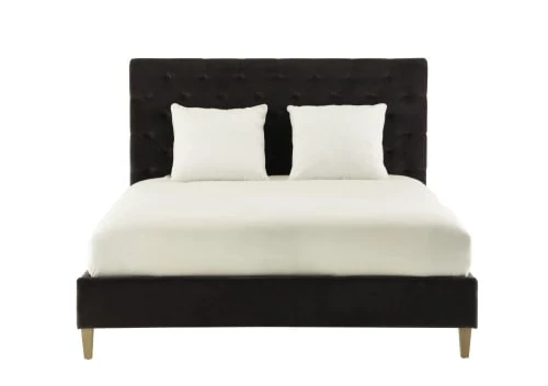 Maisons Du Monde Lits Lit Capitonné En Velours Avec Sommiers à Lattes Gris 140x190 3 Maisons Du Monde Lits Lit Capitonné En Velours Avec Sommiers à Lattes Gris 140x190