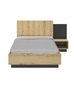 Gami Lits Lit Chevet Lambris 120x200 Effet Bois