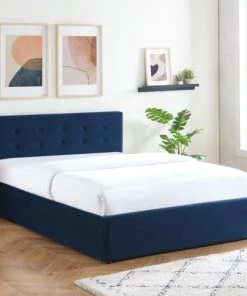 Homifab Lits Lit Coffre 140x190 En Velours Bleu Foncé Avec Tête De Lit Et Sommier 10 Homifab Lits Lit Coffre 140x190 En Velours Bleu Foncé Avec Tête De Lit Et Sommier -Sommiers Soldes lit coffre 140x190 en velours bleu fonce avec tete de lit et sommier 2