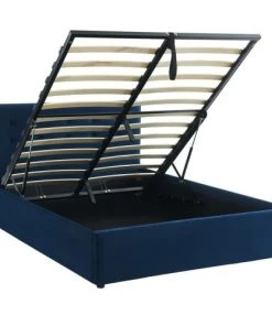Homifab Lits Lit Coffre 140x190 En Velours Bleu Foncé Avec Tête De Lit Et Sommier 13 Homifab Lits Lit Coffre 140x190 En Velours Bleu Foncé Avec Tête De Lit Et Sommier -Sommiers Soldes lit coffre 140x190 en velours bleu fonce avec tete de lit et sommier 5